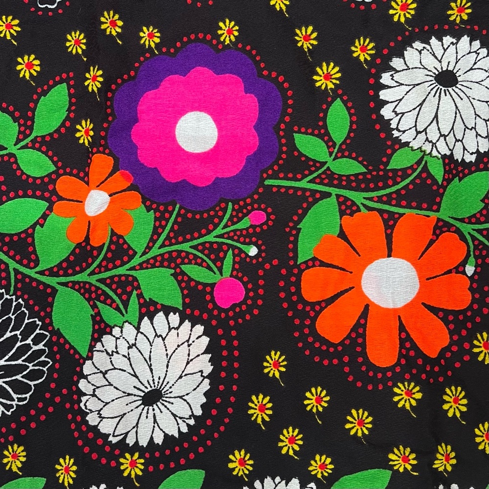Vintage Bright Retro Neon 60’s Mod Floral Paisley Overall Backless Maxi Dress - Picture 10 of 12